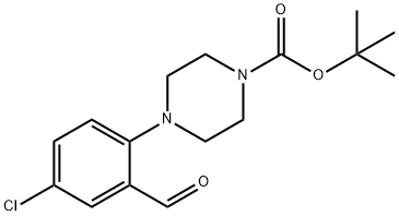 tert-Butyl 4-(4-chloro-2-formylphenyl)tetrahydro-1(2H)-pyrazinecarboxylate Structure