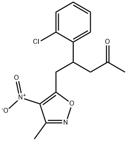 2-Pentanone,  4-(2-chlorophenyl)-5-(3-methyl-4-nitro-5-isoxazolyl)- 구조식 이미지