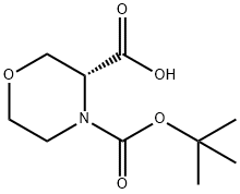 4-Boc-3(R)-morpholinecarboxylic acid Structure