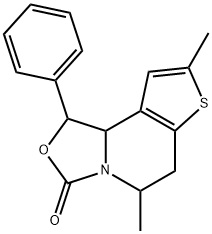 3H-Oxazolo[3,4-a]thieno[3,2-c]pyridin-3-one,  1,5,6,9b-tetrahydro-5,8-dimethyl-1-phenyl- Structure