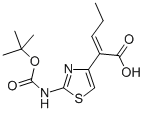 (Z)-2-(2-tert-Butoxycarbonylaminothiazol-4-yl)-2-pentenoic acid 구조식 이미지