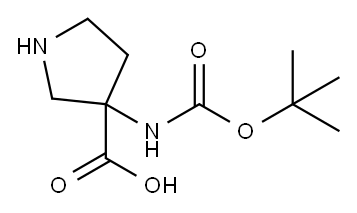 3-TERT-BUTOXYCARBONYLAMINO-PYRROLIDINE-3-CARBOXYLIC ACID 구조식 이미지