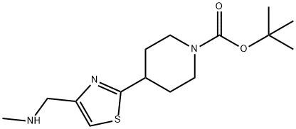 TERT-BUTYL 4-[4-[(METHYLAMINO)METHYL]-1,3-THIAZOL-2-YL]PIPERIDINE-1-CARBOXYLATE Structure
