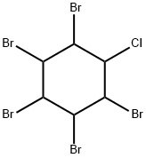 1,2,3,4,5-Pentabromo-6-chlorocyclohexane 구조식 이미지