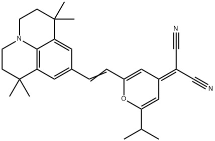 2-[2-(1-Methylethyl)-6-[2-(2,3,6,7-tetrahydro-1,1,7,7-tetramethyl-1H,5H-benzo[ij]quinolizin-9-yl)ethenyl]-4H-pyran-4-ylidene]propanedinitrile Structure
