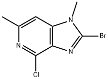 2-BROMO-4-CHLORO-1,6-DIMETHYL-1H-IMIDAZO[4,5-C]PYRIDINE 구조식 이미지