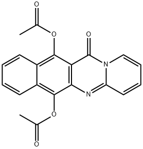 12H-Benzo[g]pyrido[2,1-b]quinazolin-12-one,  6,11-bis(acetyloxy)- Structure