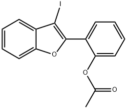 아세트산2-(3-IODO-BENZOFURAN-2-YL)-페닐에스테르 구조식 이미지