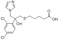 5-((2-(2,4-Dichlorophenyl)-2-hydroxy-3-(1H-imidazol-1-yl)propyl)thio)p entanoic acid 구조식 이미지