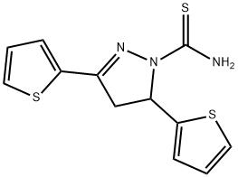 3,5-DI(THIOPHEN-2-YL)-4,5-DIHYDRO-1H-PYRAZOLE-1-CARBOTHIOAMIDE 구조식 이미지