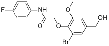 2-[2-BROMO-4-(HYDROXYMETHYL)-6-METHOXYPHENOXY]-N-(4-FLUOROPHENYL)-ACETAMIDE Structure