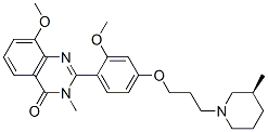 4(3H)-Quinazolinone,  8-methoxy-2-[2-methoxy-4-[3-[(3S)-3-methyl-1-piperidinyl]propoxy]phenyl]-3-methyl- Structure