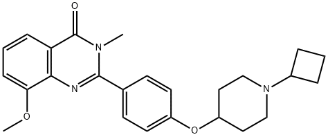 4(3H)-Quinazolinone,  2-[4-[(1-cyclobutyl-4-piperidinyl)oxy]phenyl]-8-methoxy-3-methyl- 구조식 이미지