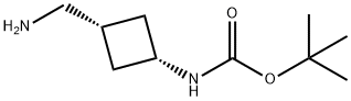 Carbamic acid, N-[cis-3-(aminomethyl)cyclobutyl]-, 1,1-dimethylethyl ester Structure