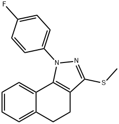 1-(4-FLUOROPHENYL)-3-METHYLTHIO-4,5-DIHYDRO-1H-BENZO[G]INDAZOLE Structure
