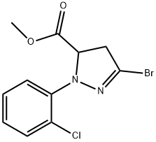 1H-피라졸-5-카르복실산,3-브로모-1-(2-클로로페닐)-4,5-디히드로-,메틸에스테르 구조식 이미지