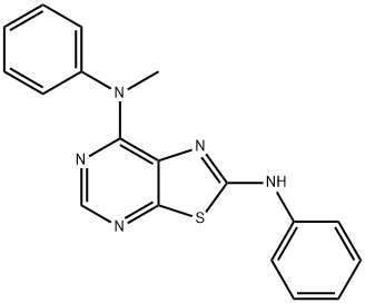 N7-METHYL-N2,N7-DIPHENYLTHIAZOLO[5,4-D]PYRIMIDINE-2,7-DIAMINE 구조식 이미지