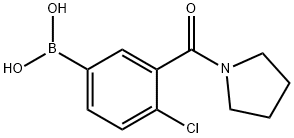 4-CHLORO-3-(PYRROLIDINE-1-CARBONYL)PHENYLBORONIC ACID 구조식 이미지