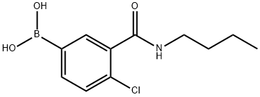 4-CHLORO-3-(N-BUTYLAMINOCARBONYL)PHENYLBORONIC ACID 구조식 이미지