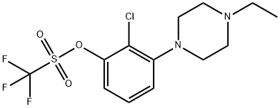 Methanesulfonic acid, 1,1,1-trifluoro-, 2-chloro-3-(4-ethyl-1-piperazinyl)phenyl ester Structure