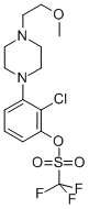 Methanesulfonic acid, 1,1,1-trifluoro-, 2-chloro-3-[4-(2-methoxyethyl)-1-piperazinyl]phenyl ester 구조식 이미지