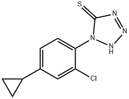 5H-Tetrazole-5-thione, 1-(2-chloro-4-cyclopropylphenyl)-1,2-dihydro- 구조식 이미지