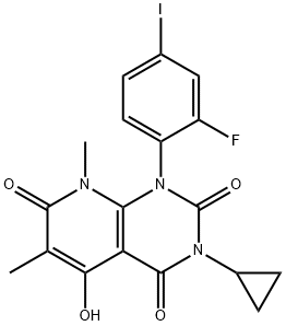 3-cyclopropyl-1-(2-fluoro-4-iodophenyl)-5-hydroxy-6,8-diMethylpyrido[2,3-d]pyriMidine-2,4,7(1H,3H,8H)-trione 구조식 이미지