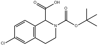 2-BOC-6-CHLORO-3,4-DIHYDRO-1H-ISOQUINOLINE-1-CARBOXYLIC ACID 구조식 이미지