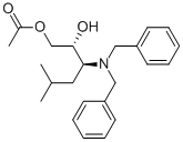 ACETIC ACID (2R,3S)-3-DIBENZYLAMINO-2-HYDROXY-5-METHYLHEXYL ESTER Structure