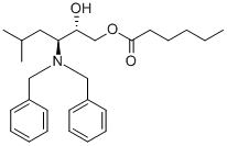 HEXANOIC ACID (2S,3S)-3-DIBENZYLAMINO-2-HYDROXY-5-METHYLHEXYL ESTER Structure