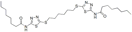 N-[5-[6-[[5-(octanoylamino)-1,3,4-thiadiazol-2-yl]sulfanyl]hexylsulfan yl]-1,3,4-thiadiazol-2-yl]octanamide Structure