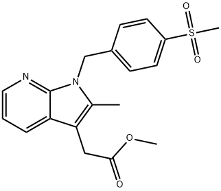 Methyl 2-(2-methyl-1-(4-(methylsulfonyl)benzyl)-1H-pyrrolo[2,3-b]pyridin-3-yl)acetate Structure