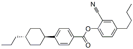 4-부틸-2-시아노페닐트랜스-p-(4-프로필사이클로헥실)벤조에이트 구조식 이미지
