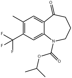 1H-1-벤자제핀-1-카르복실산,2,3,4,5-테트라히드로-7-메틸-5-옥소-8-(트리플루오로메틸)-,1-메틸에틸에스테르 구조식 이미지