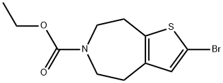 2-BROMO-4,5,7,8-테트라히드로-6H-티에노[2,3-D]아제핀-6-카르복실산,에틸에스테르 구조식 이미지