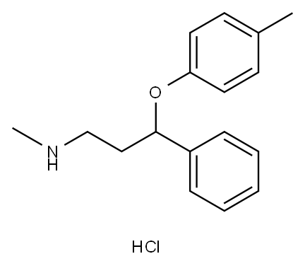 Atomoxetine Related Compound C (10 mg) (N-methyl-3-phenyl-3-(p-tolyloxy)propan-1-amine hydrochloride) 구조식 이미지