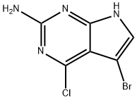 5-BROMO-4-CHLORO-1H-PYRROLO[2,3-D]PYRIMIDIN-2-AMINE 구조식 이미지