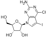 4-CHLORO-5-IODO-7-SS-D-RIBOFURANOSYL-7H-PYRROLO[2,3-D]PYRIMIDIN-2-AMINE Structure