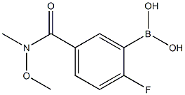 2-플루오로-5-(메톡시(메틸)카바모일)페닐붕소산 구조식 이미지