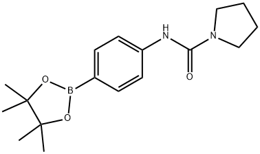 4-[(PYRROLIDIN-1-YLCARBONYL)AMINO]BENZENEBORONIC ACID, PINACOL ESTER 97 Structure
