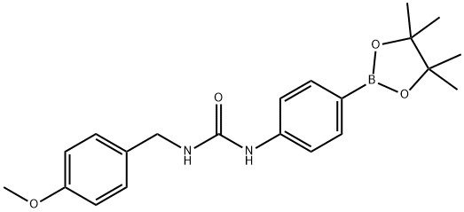 1-(4-METHOXYBENZYL)-3-(4-(4,4,5,5-TETRAMETHYL-1,3,2-DIOXABOROLAN-2-YL)PHENYL)UREA 구조식 이미지