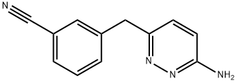 Benzonitrile, 3-[(6-amino-3-pyridazinyl)methyl]- Structure