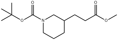 3-Piperidinepropanoic acid, 1-[(1,1-diMethylethoxy)carbonyl]-, Methyl ester Structure