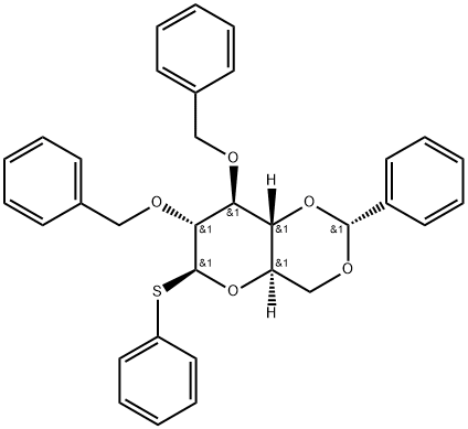 B-D-Glucopyranoside,phenyl2,3-bis-O-(phenylmethyl)-4,6-O-[(R)-phenylmethylene]-1-thio- Structure