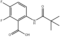 2,3-Difluoro-6-(pivaloylamino)benzoic acid, 5,6-Difluoro-N-pivaloylanthranilic acid Structure