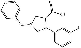 1-벤질-4-(3-플루오로-페닐)-피롤리딘-3-카르복실산 구조식 이미지