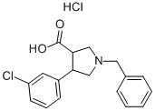 1-BENZYL-4-(3-CHLORO-PHENYL)-PYRROLIDINE-3-CARBOXYLIC ACID HYDROCHLORIDE Structure
