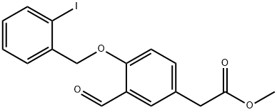[3-포밀-4-(2-요오도벤질옥시)페닐]아세트산메틸에스테르 구조식 이미지