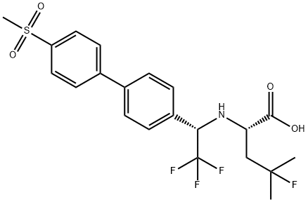 (S)-4-fluoro-4-Methyl-2-((S)-2,2,2-trifluoro-1-(4'-(Methylsulfonyl)biphenyl-4-yl)ethylaMino)pentanoic acid 구조식 이미지