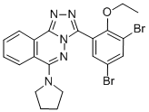 1,2,4-Triazolo(3,4-a)phthalazine, 3-(3,5-dibromo-2-ethoxyphenyl)-6-(1- pyrrolidinyl)- Structure